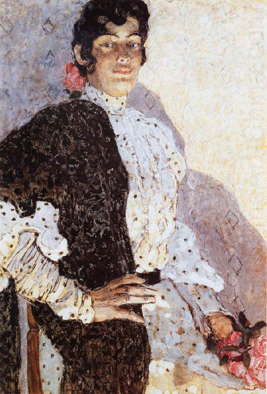Alexander Yakovlevich GOLOVIN The Woman of spanish had on a shawl Black oil painting picture